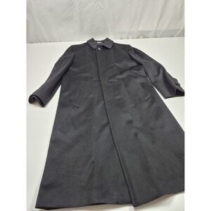 Tallia Uomo Coat Mens 38R Black Wool Storm System Loro Piana Overcoat Italy